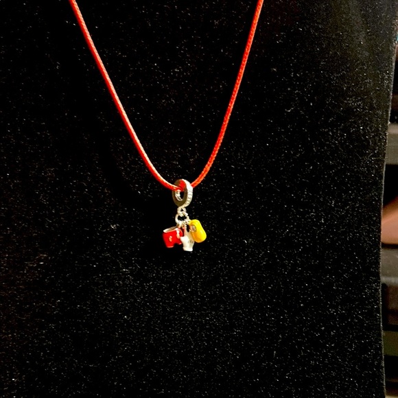 Red Necklace with Mickey Inspired Charms - Picture 1 of 4